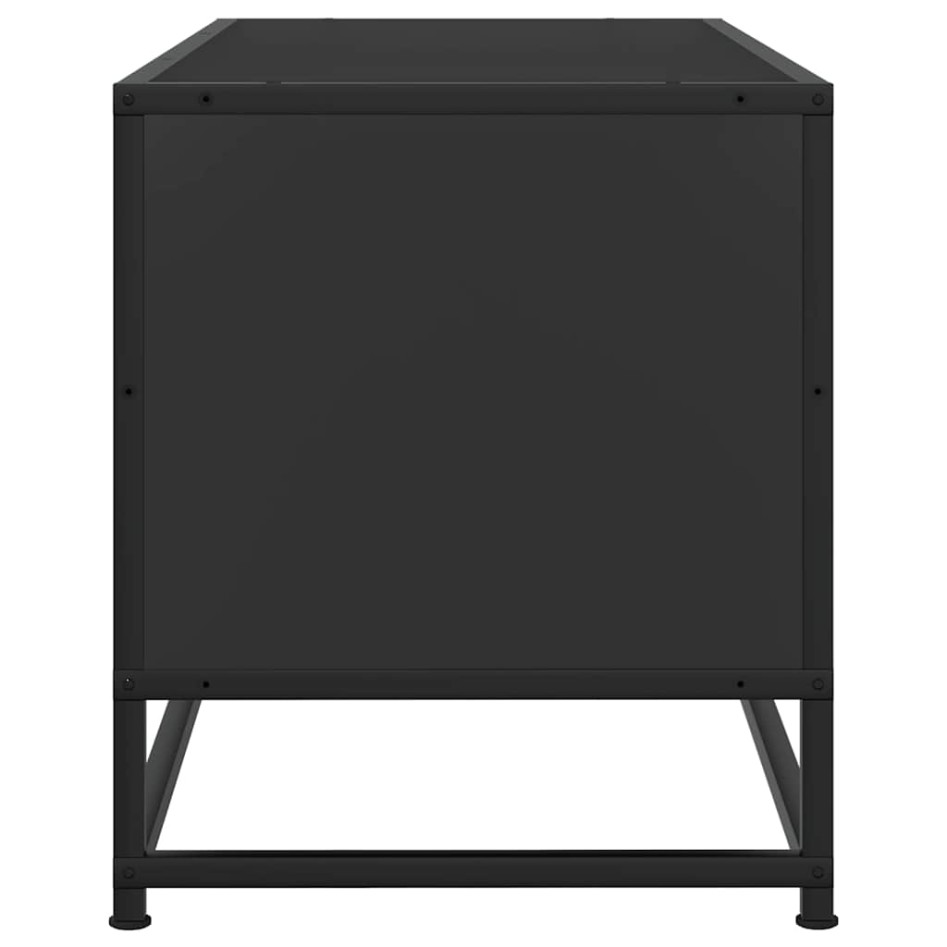 Mueble de TV madera de ingeniería y metal negro 80x34,5x40