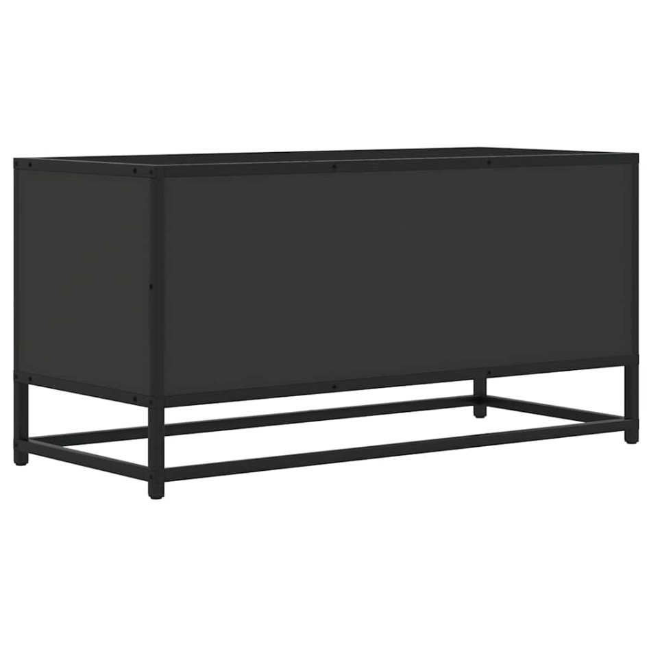 Mueble de TV madera de ingeniería y metal negro 80x34,5x40