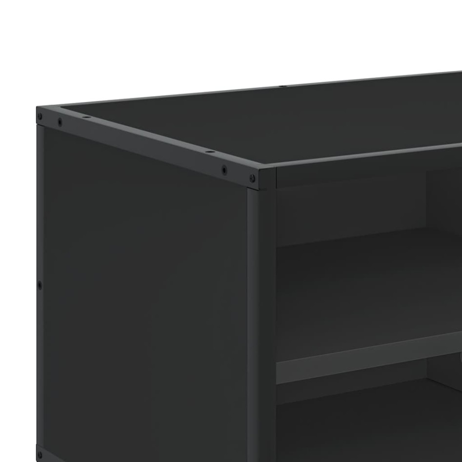 Mueble de TV madera de ingeniería y metal negro 80x34,5x40