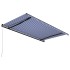Toldo manual retráctil azul y blanco 500x300