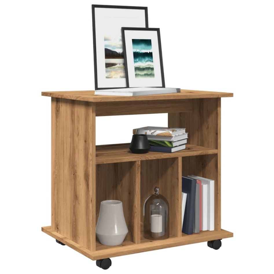 Armario con ruedas madera ingeniería roble artisan 60x45x60