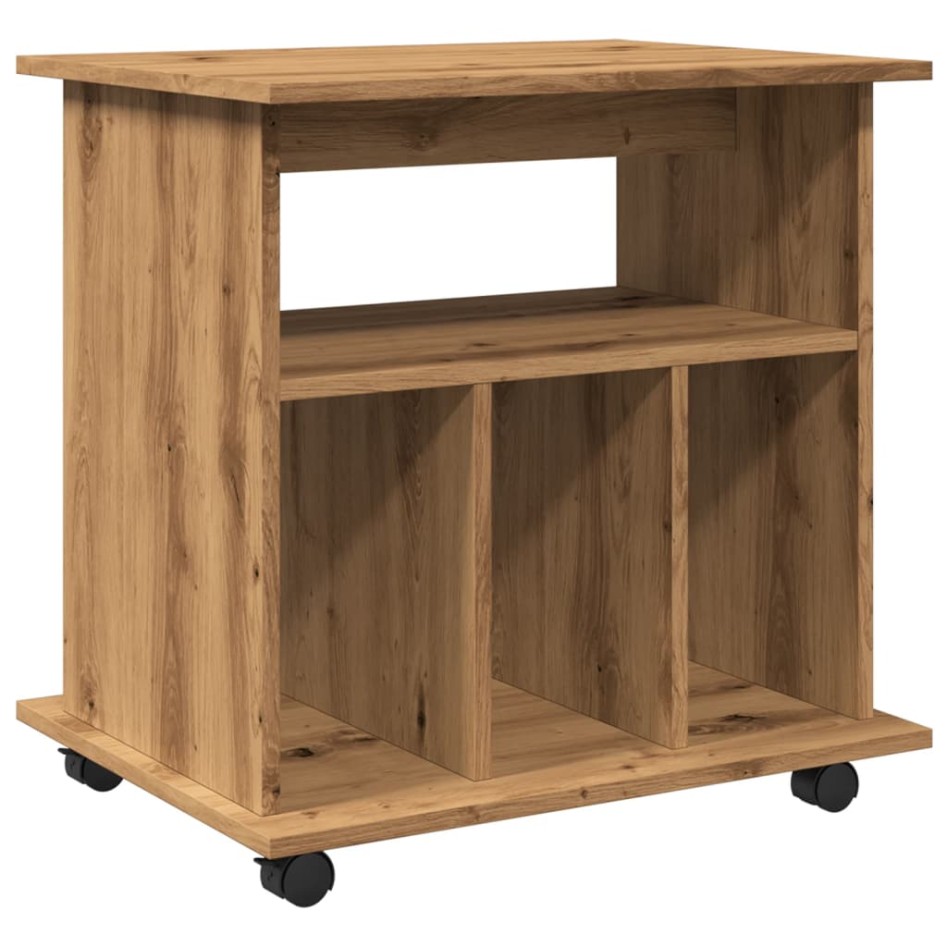 Armario con ruedas madera ingeniería roble artisan 60x45x60