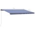Toldo manual retráctil azul y blanco 500x300