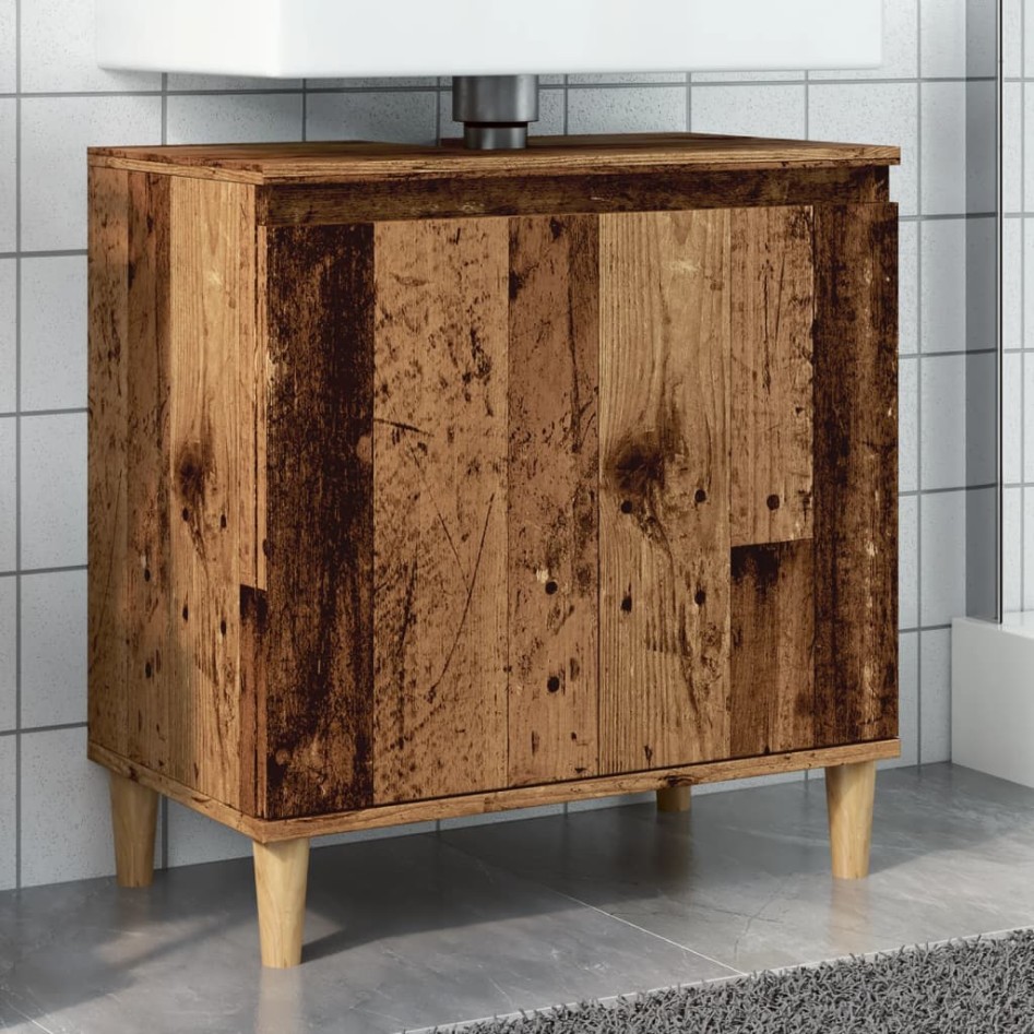 Mueble de lavabo madera de ingeniería envejecida 58x33x60