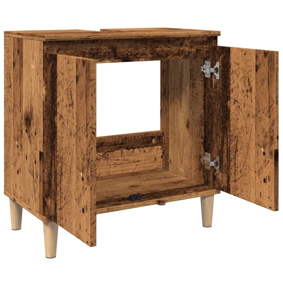 Mueble de lavabo madera de ingeniería envejecida 58x33x60