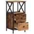 Mesita de noche madera ingeniería envejecida 34x35,5x70
