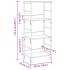 Estantería madera ingeniería madera envejecida 50x33x117,5