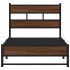 Estructura de cama sin colchón metal marrón roble 90x190