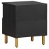 Mesita de noche madera maciza de ingeniería negra 40x33x46