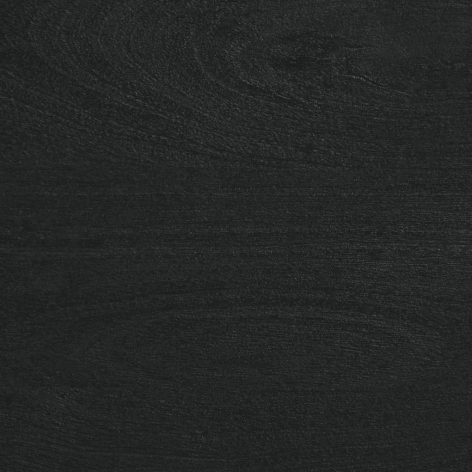 Mesita de noche madera maciza de ingeniería negra 40x33x46