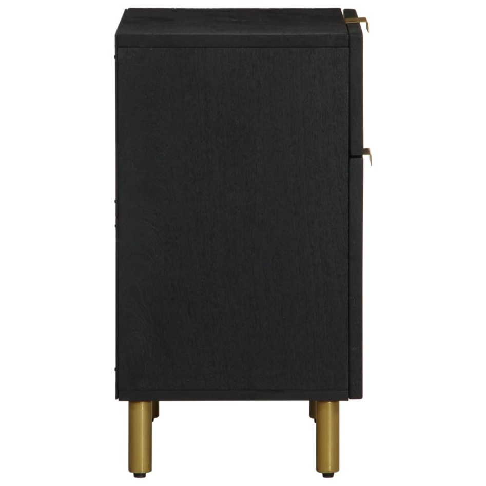 Mesita de noche madera de ingeniería negra 50x33x60