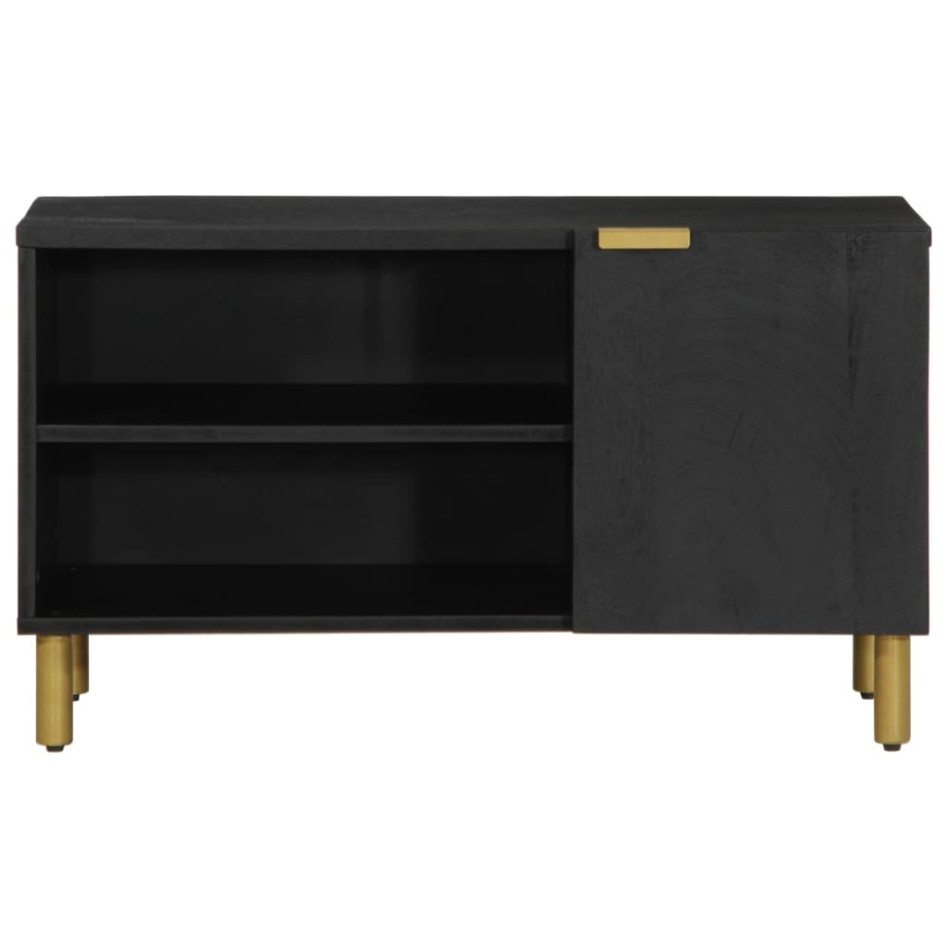 Mueble de TV madera de ingeniería negro 80x33x46