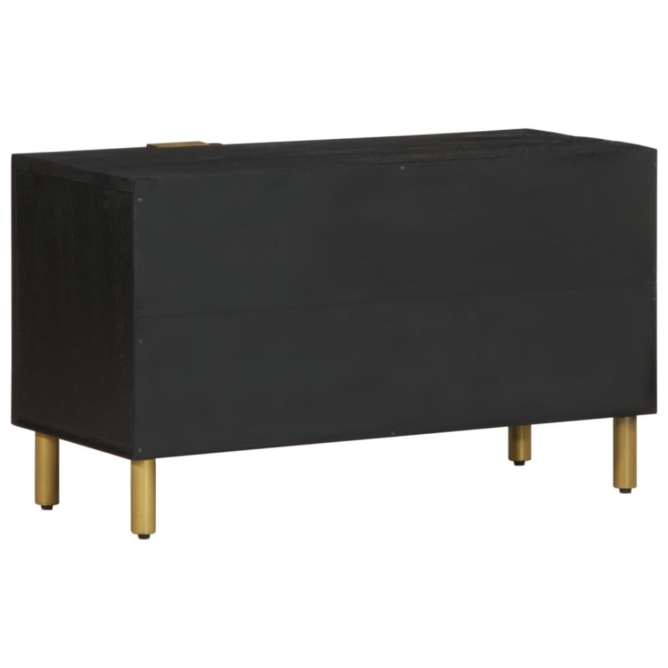 Mueble de TV madera de ingeniería negro 80x33x46