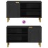 Mueble de TV madera de ingeniería negro 80x33x46