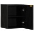 Mueble de baño colgante madera de ingeniería negro 38x33x48