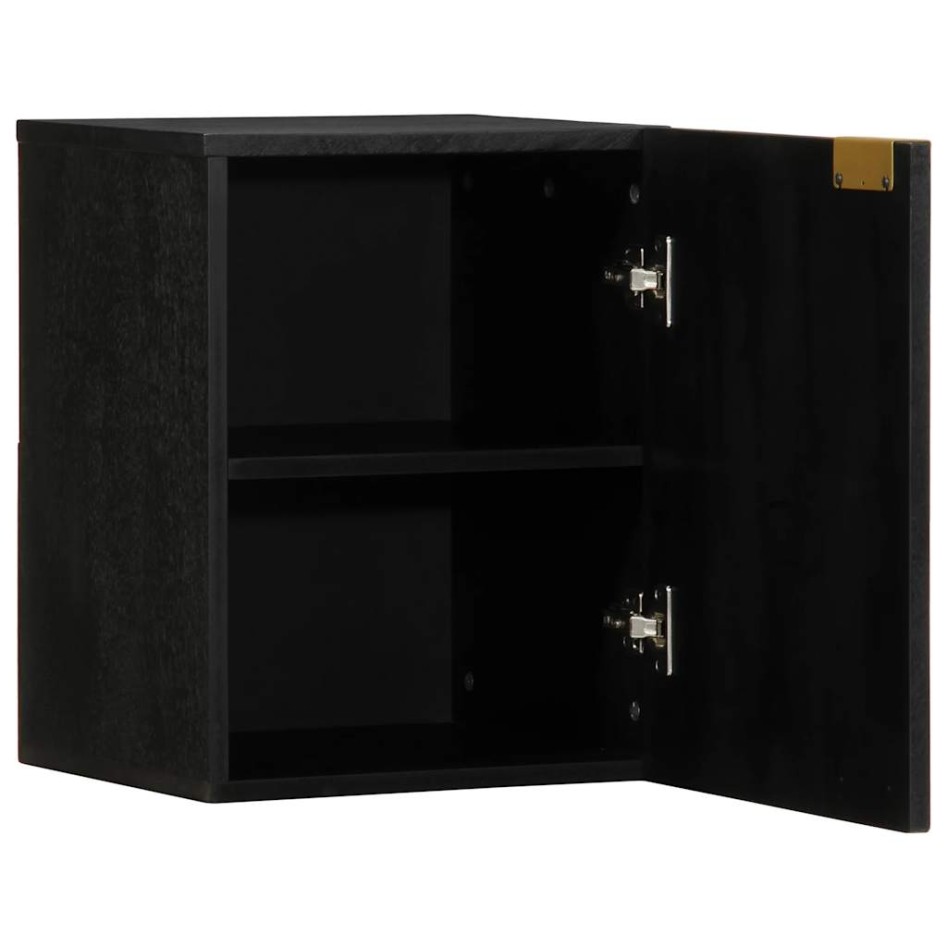 Mueble de baño colgante madera de ingeniería negro 38x33x48