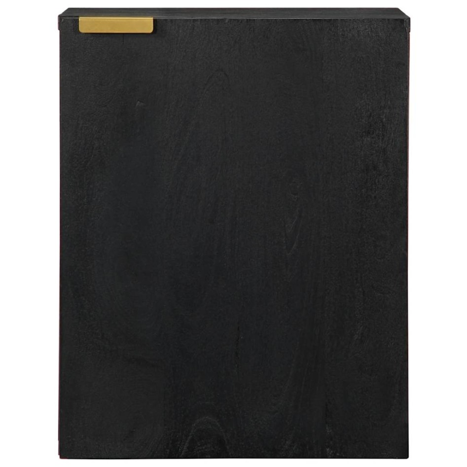 Mueble de baño colgante madera de ingeniería negro 38x33x48