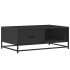 Mesa de centro de madera ingeniería y metal negro 90x57x35