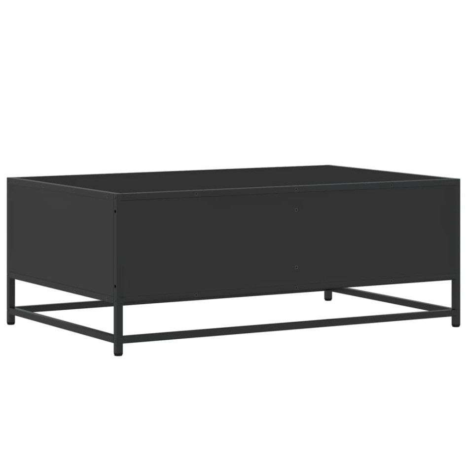 Mesa de centro de madera ingeniería y metal negro 90x57x35