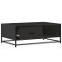 Mesa de centro de madera ingeniería y metal negro 90x57x35