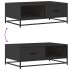 Mesa de centro de madera ingeniería y metal negro 90x57x35