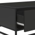 Mesa de centro de madera ingeniería y metal negro 90x57x35