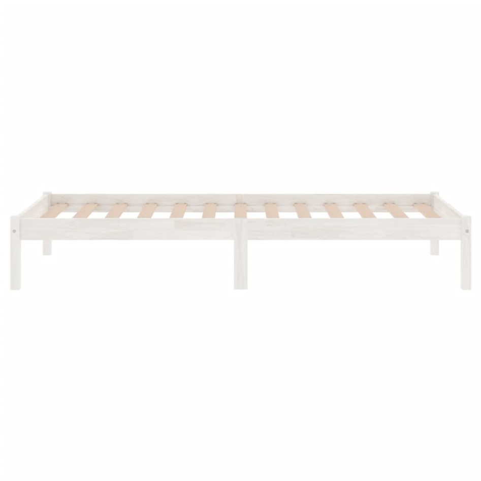 Estructura de cama sin colchón madera maciza blanco 100x200
