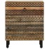 Mesita de noche madera maciza de mango rugosa negro 50x33x60