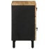 Mesita de noche madera maciza de mango rugosa negro 50x33x60