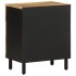 Mesita de noche madera maciza de mango rugosa negro 50x33x60