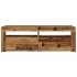 Mueble TV luces LED madera ingeniería envejecida 120x35x40