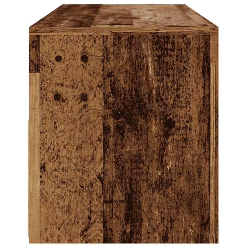 Mueble TV luces LED madera ingeniería envejecida 120x35x40