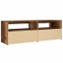 Mueble TV luces LED madera ingeniería envejecida 120x35x40