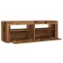 Mueble TV luces LED madera ingeniería envejecida 120x35x40