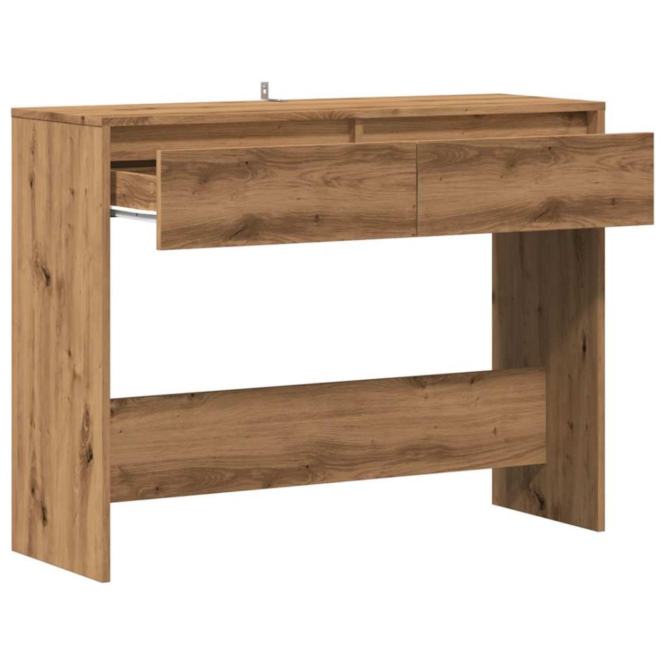 Mesa consola madera ingeniería roble artesanal 100x35x76,5