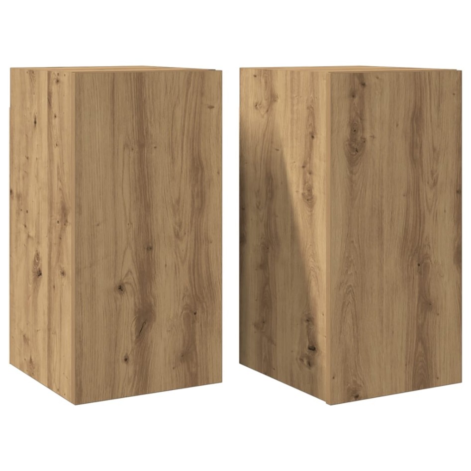 Muebles para TV 2 uds madera roble artisan 30,5x30x60