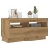 Mueble TV luces LED madera ingeniería roble artisan 80x35x40