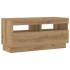 Mueble TV luces LED madera ingeniería roble artisan 80x35x40