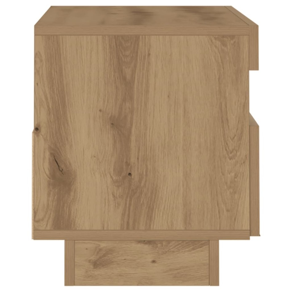 Mueble TV luces LED madera ingeniería roble artisan 80x35x40