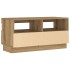 Mueble TV luces LED madera ingeniería roble artisan 80x35x40