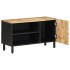 Mueble de TV madera maciza de mango rugosa negro 80x33,5x46