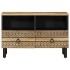 Mueble de TV madera maciza de mango rugosa negro 70x33,5x46