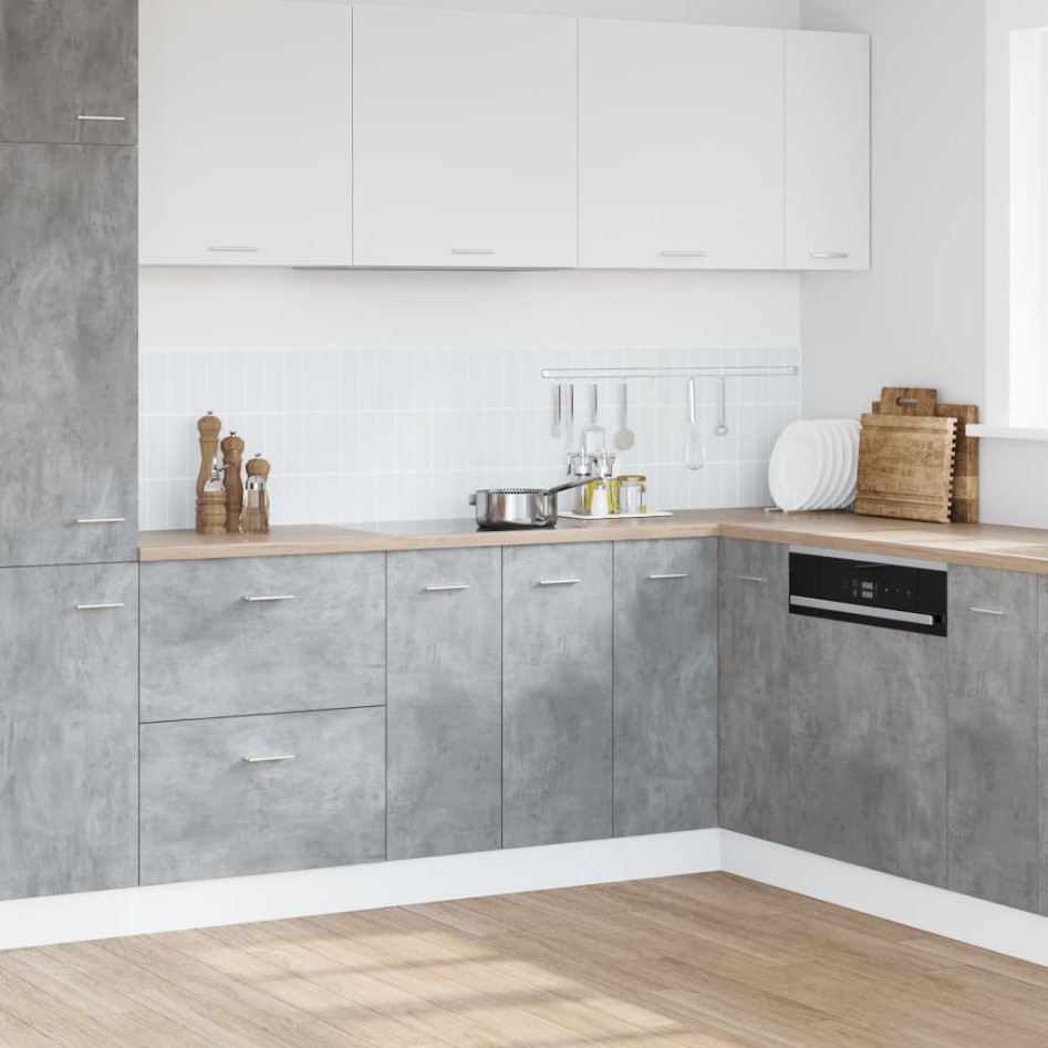 Armario debajo fregadero madera contrachapada gris