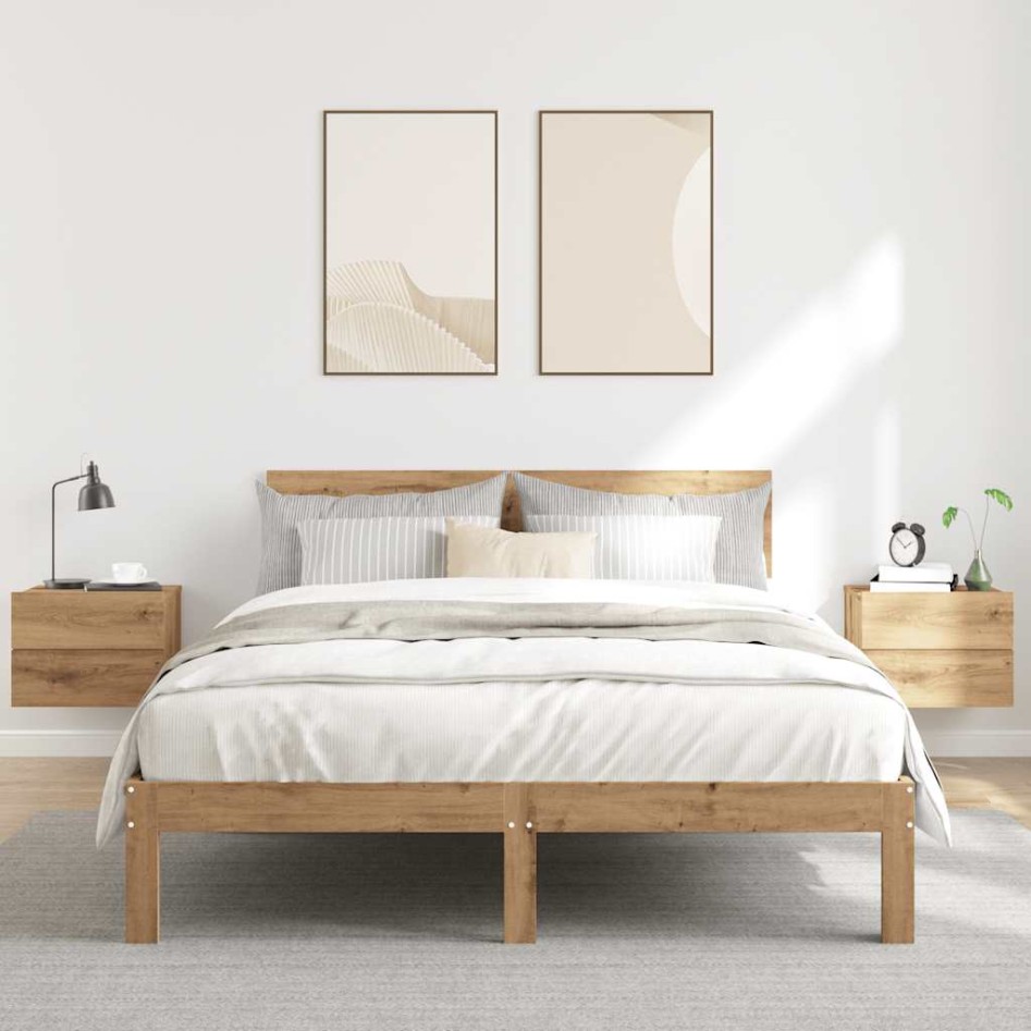 Mesitas de noche de pared 2 uds color roble artisan 40x32x30