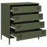 Aparador de acero laminado en frío verde oliva 68x39x73,5