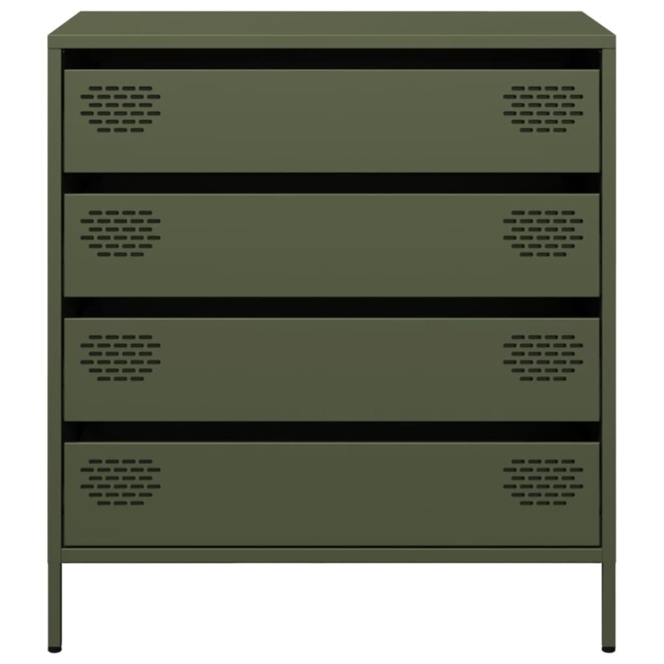 Aparador de acero laminado en frío verde oliva 68x39x73,5