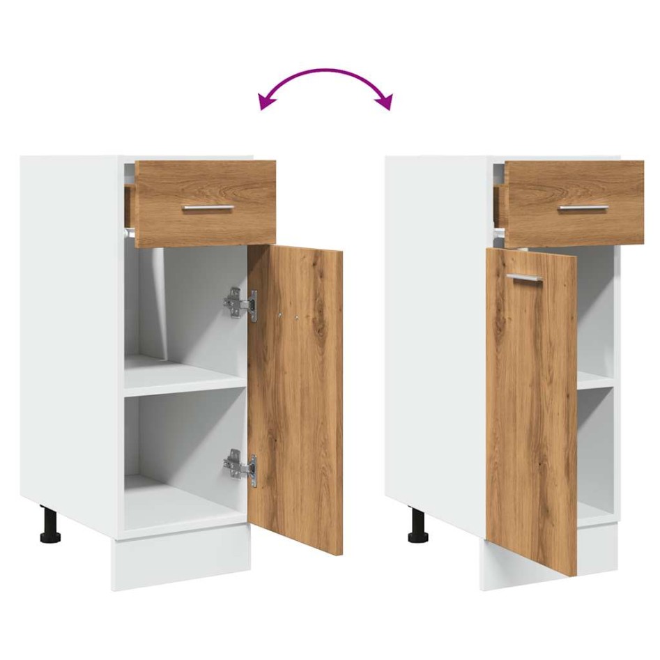 Armario inferior cajón madera roble artisan 30x46x81,5