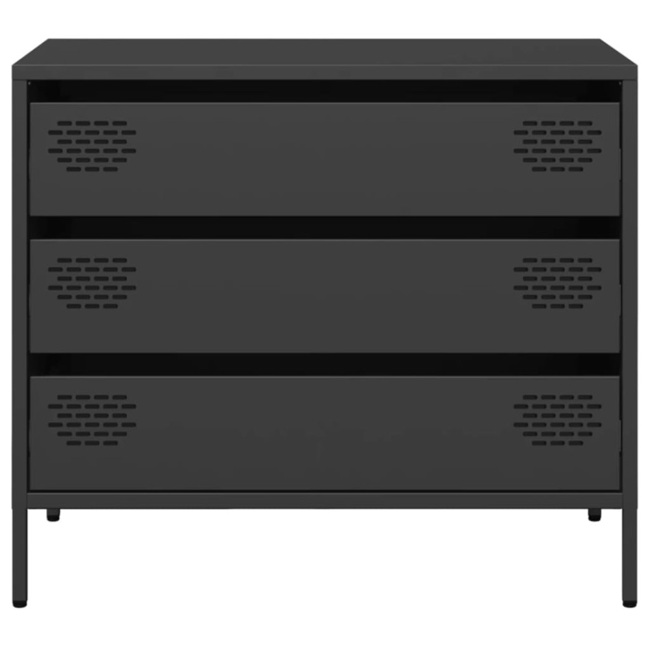 Aparador de acero laminado en frío negro 68x39x58,5