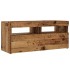 Mueble TV luces LED madera ingeniería envejecida 90x35x40