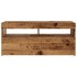 Mueble TV luces LED madera ingeniería envejecida 90x35x40